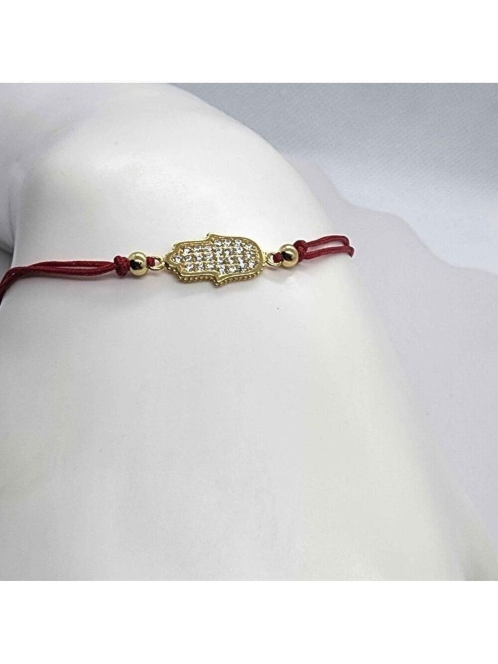Sterling Silver 925 Hamsa Design With Red String Bracelet